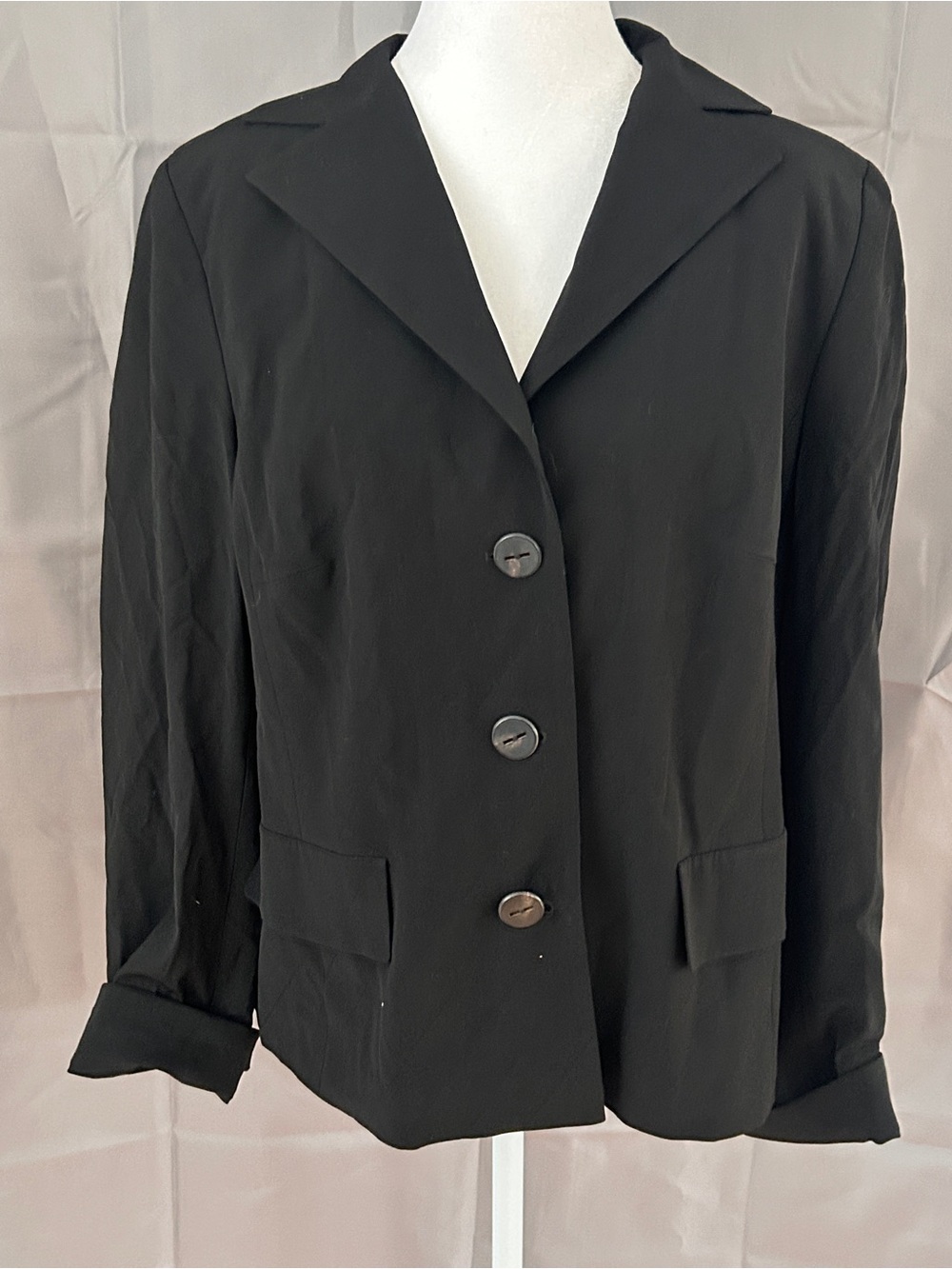 Akris Black Tailored Three-Button Blazer